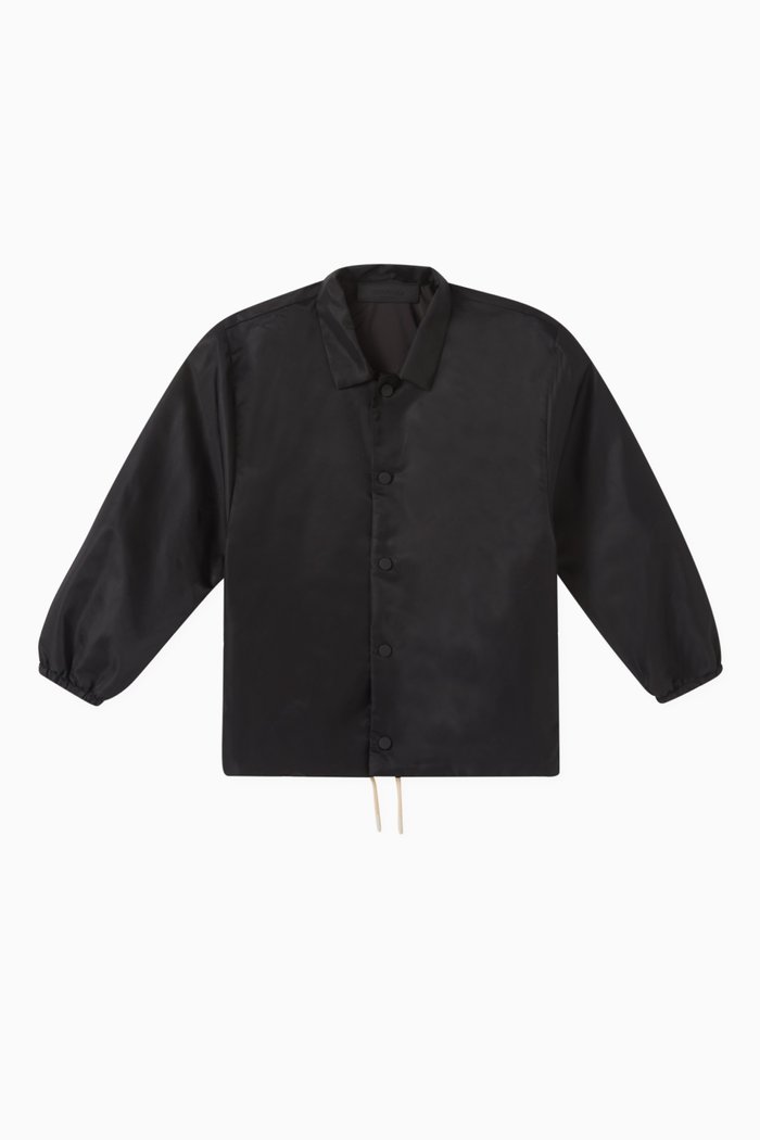 Coaches Jacket in Nylon, Black