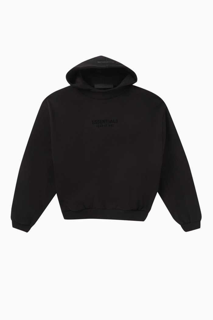 

Essentials Hoodie in Cotton-fleece, Black