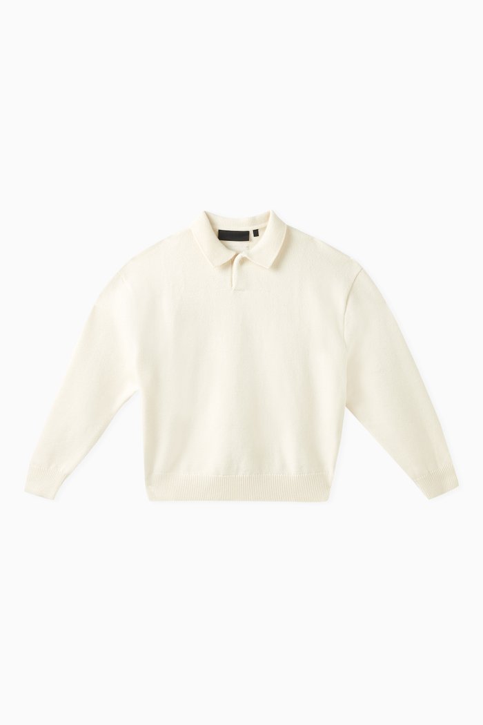 

Polo Shirt in Nylon-blend Knit, White