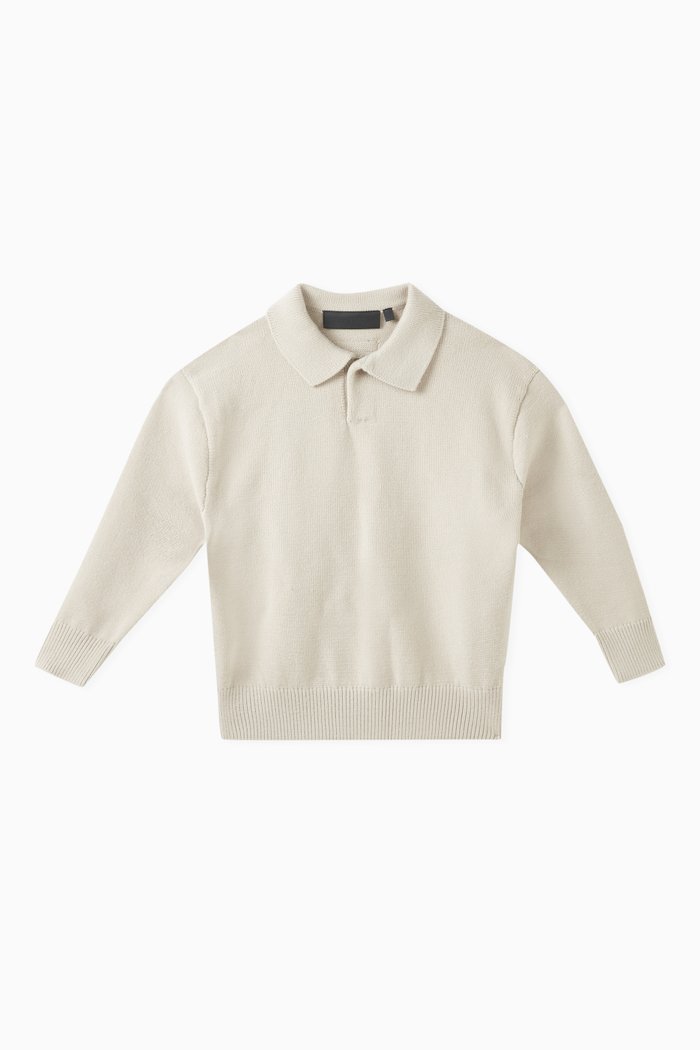 

Polo Shirt in Nylon-blend Knit, White