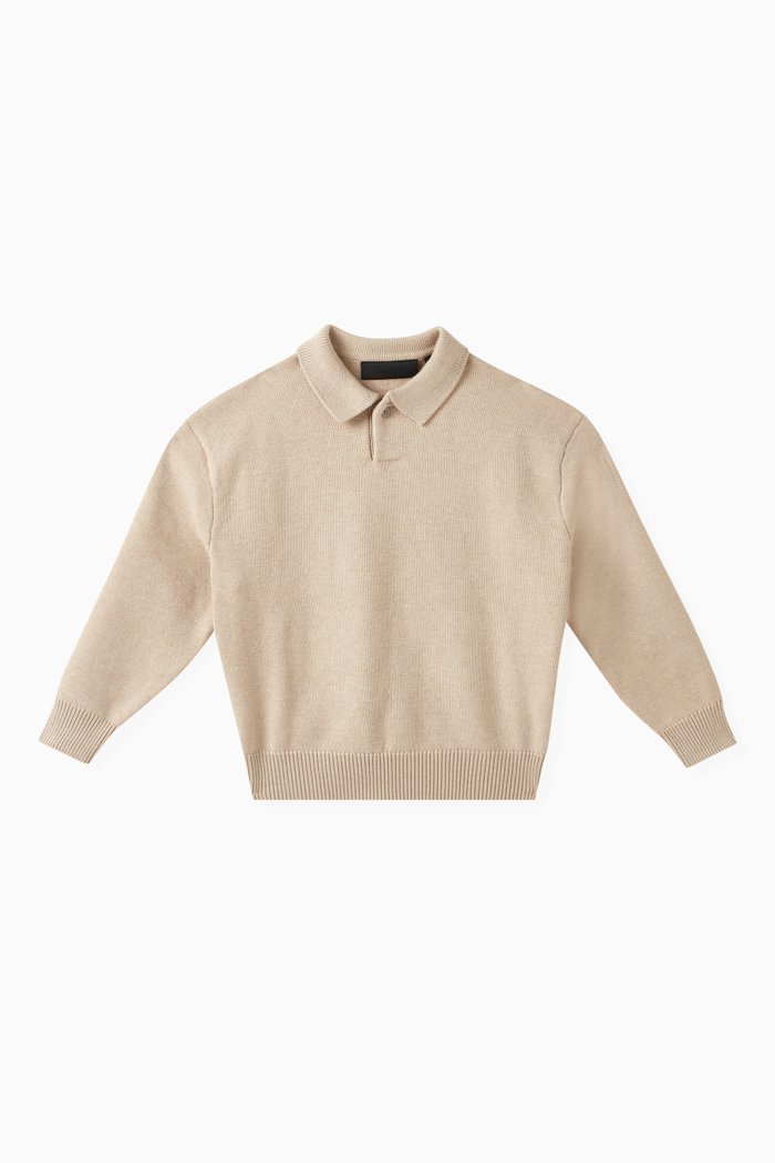 

Polo Shirt in Nylon-blend Knit, Neutral