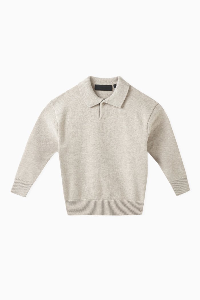 

Polo Shirt in Nylon-blend Knit, Neutral