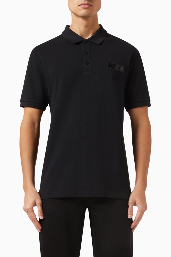 

Logo Polo Shirt in Pique-knit, Black