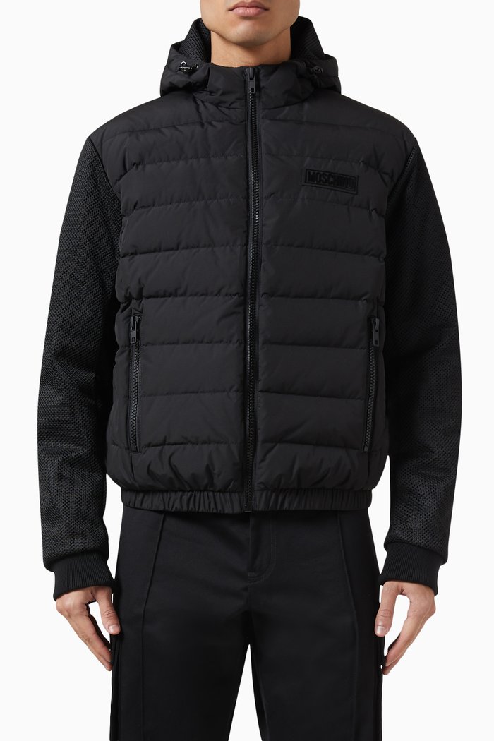 

Logo Puffer Jacket in Padded Nylon, Black