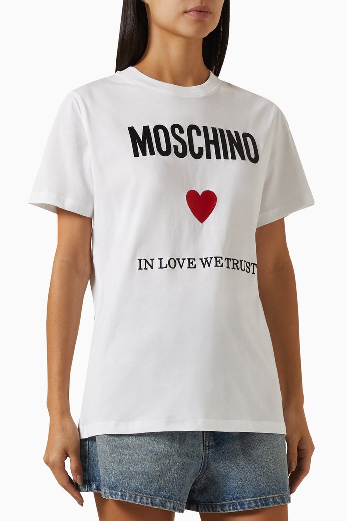 

Slogan T-shirt in Cotton, White