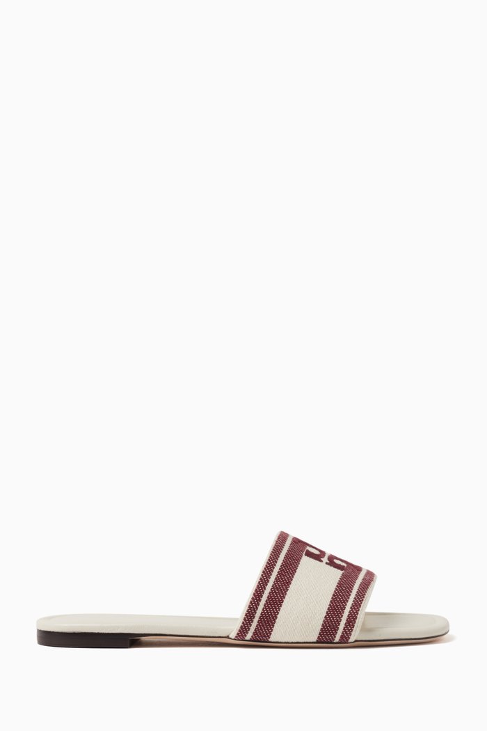 

Double T Slides in Jacquard, White