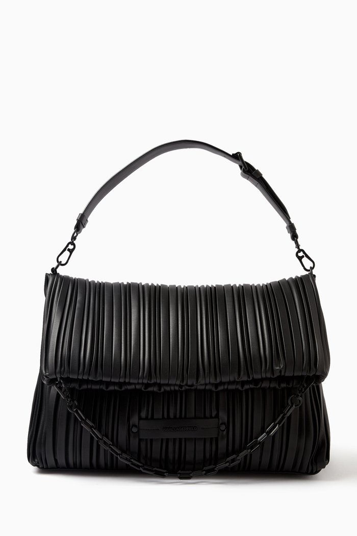 

Medium K/Kushion Quilt Folded Shoulder Bag in Faux Leather, Black