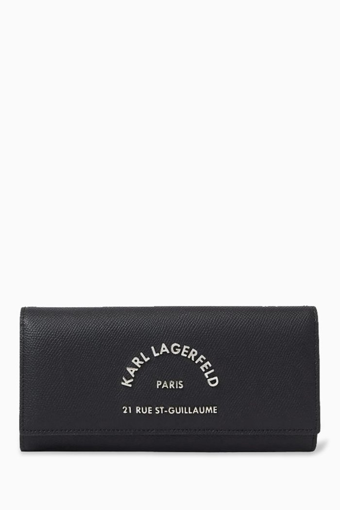 

RSG Logo Plaque Continental Wallet in Leather, Black