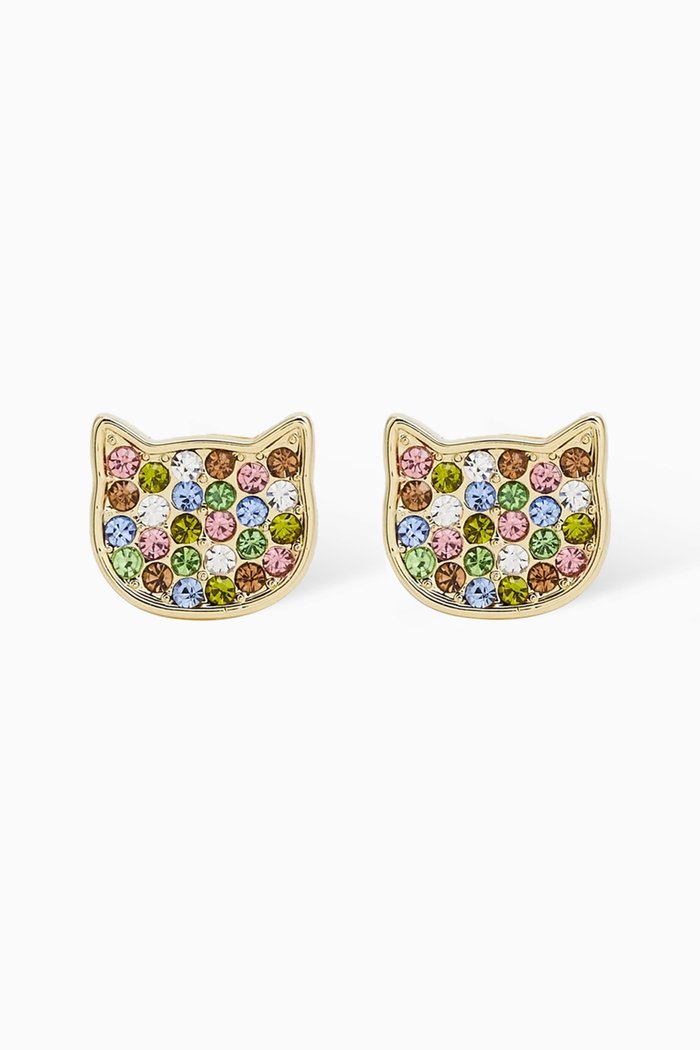 

K/CAT Pavé Crystal Stud Earrings, Gold