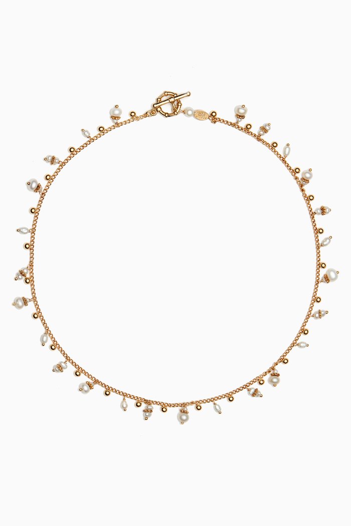 

Tangerine Pearl Choker Necklace, White