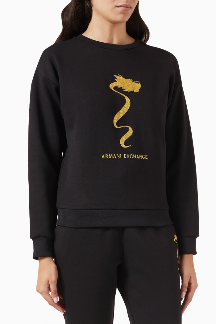 

Logo Sweatshirt in Jersey, Black
