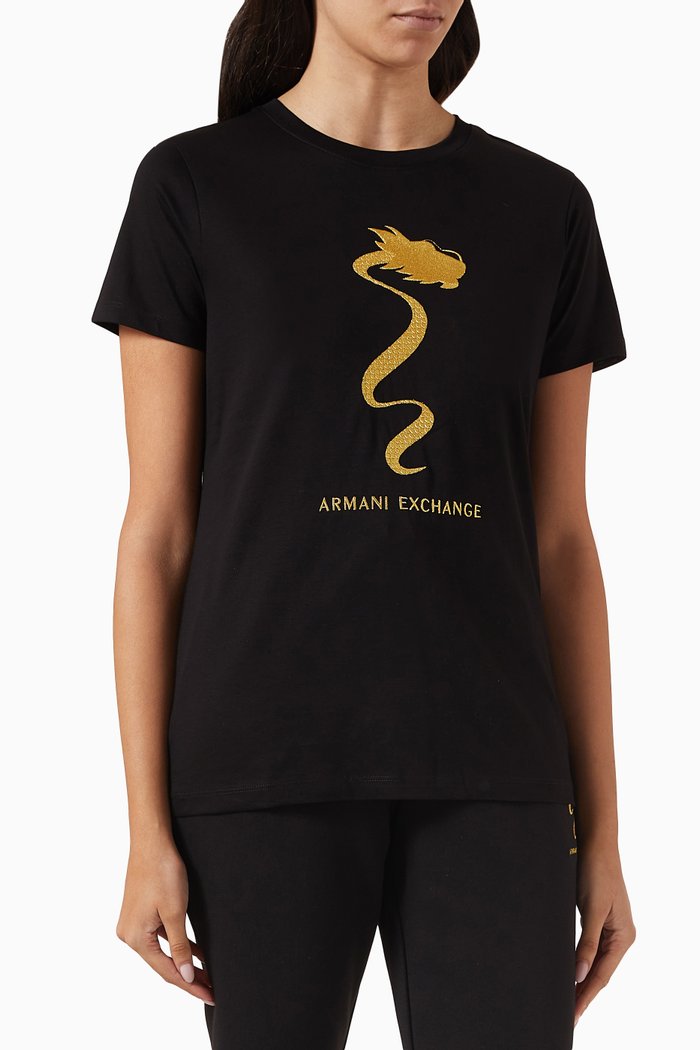CNY Logo T-shirt in Cotton Jersey, Black
