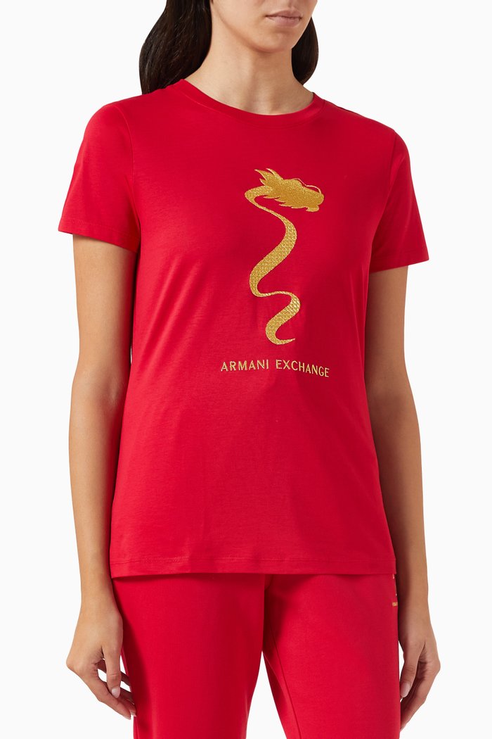 

CNY Logo T-shirt in Cotton Jersey, Red