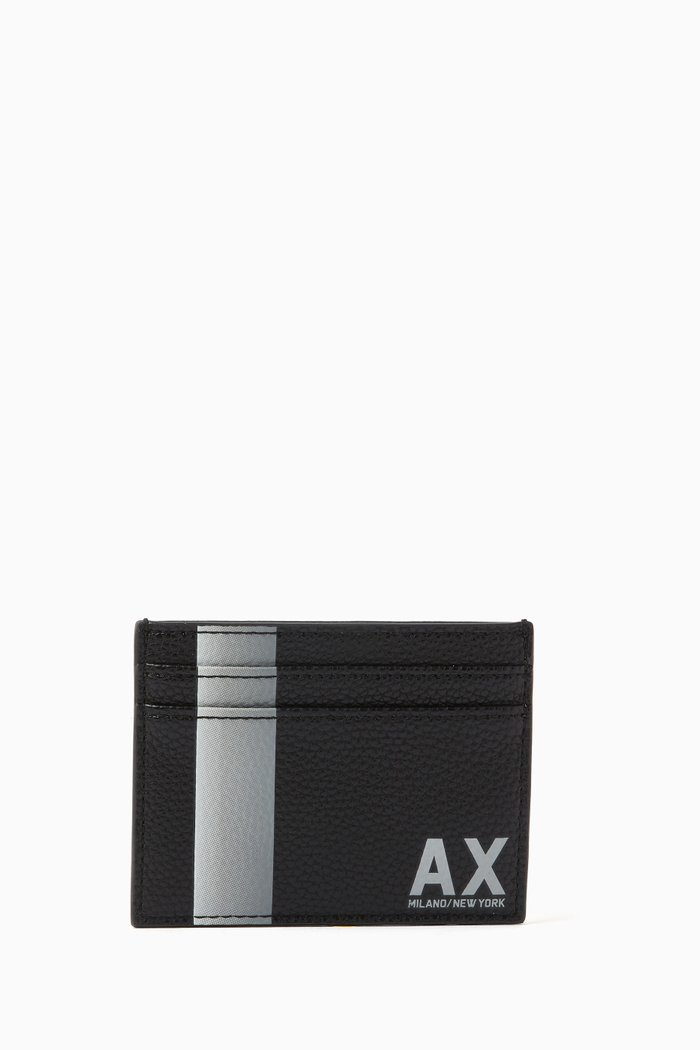 AX Logo Card Holder, Black