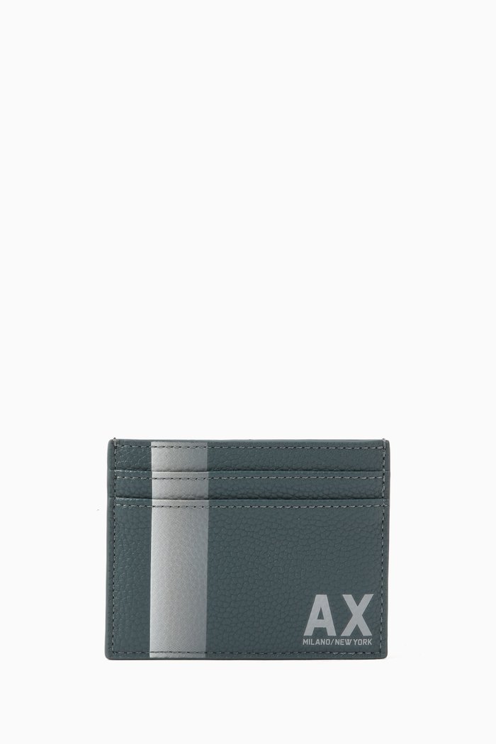 

AX Logo Card Holder, Green