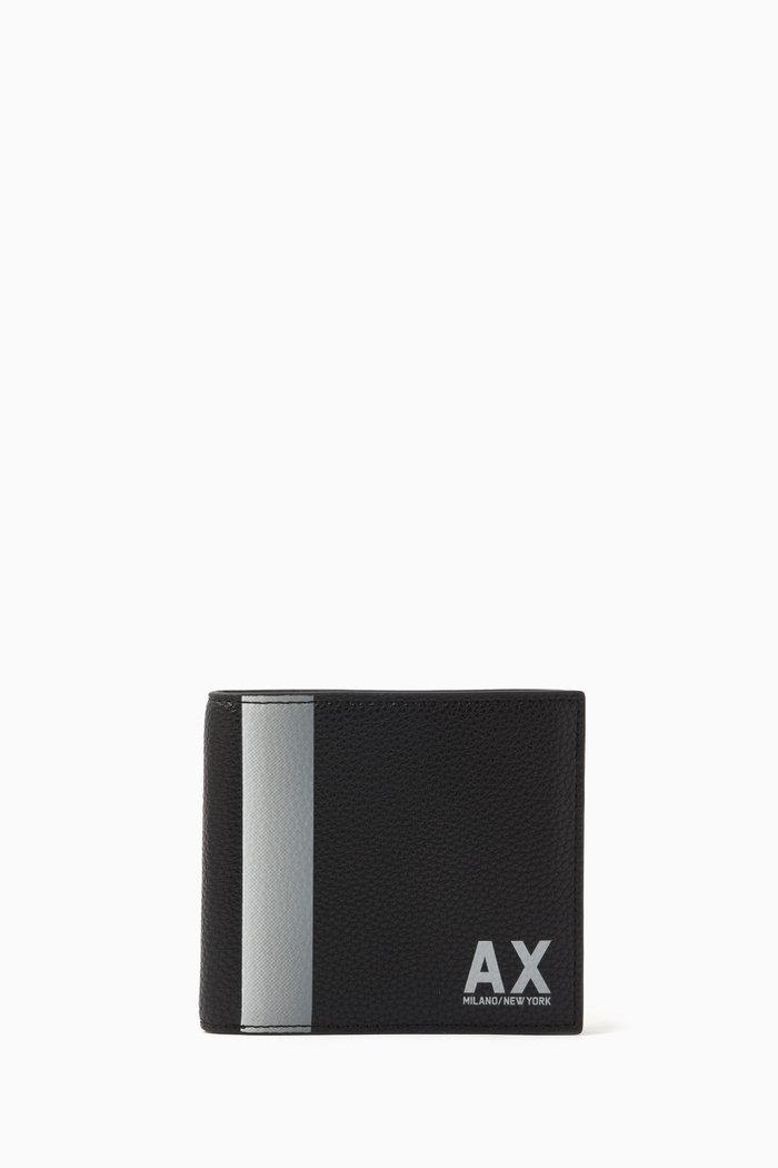 

AX Logo Bifold Wallet, Black