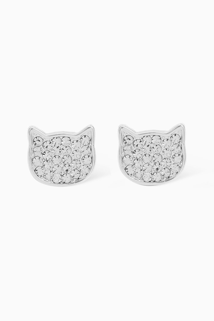 

K/CAT Pavé Crystal Stud Earrings, Silver