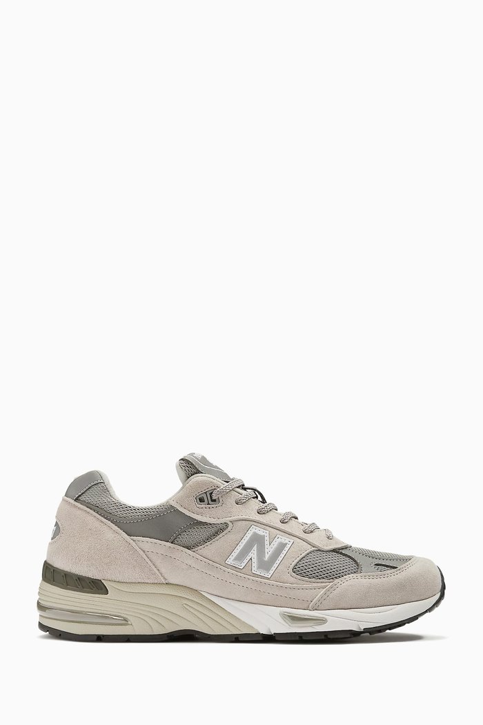 

991v1 Sneakers in Mesh & Leather, Grey