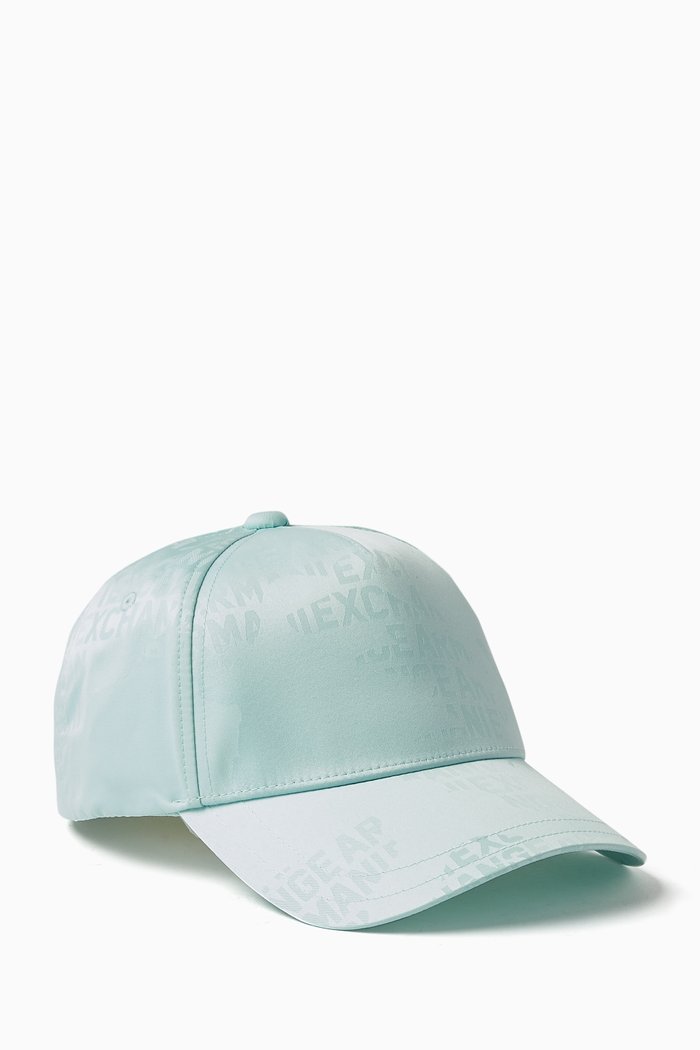 

All-over Logo Baseball Cap in Satin, Blue