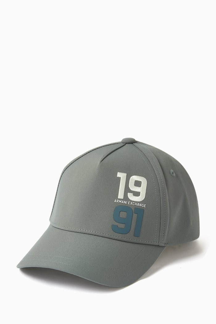 AE Logo Baseball Cap in Canvas, Green