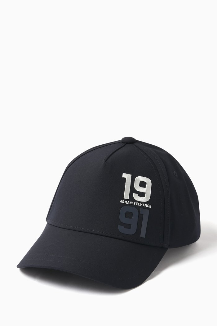 AE Logo Baseball Cap in Canvas, Blue