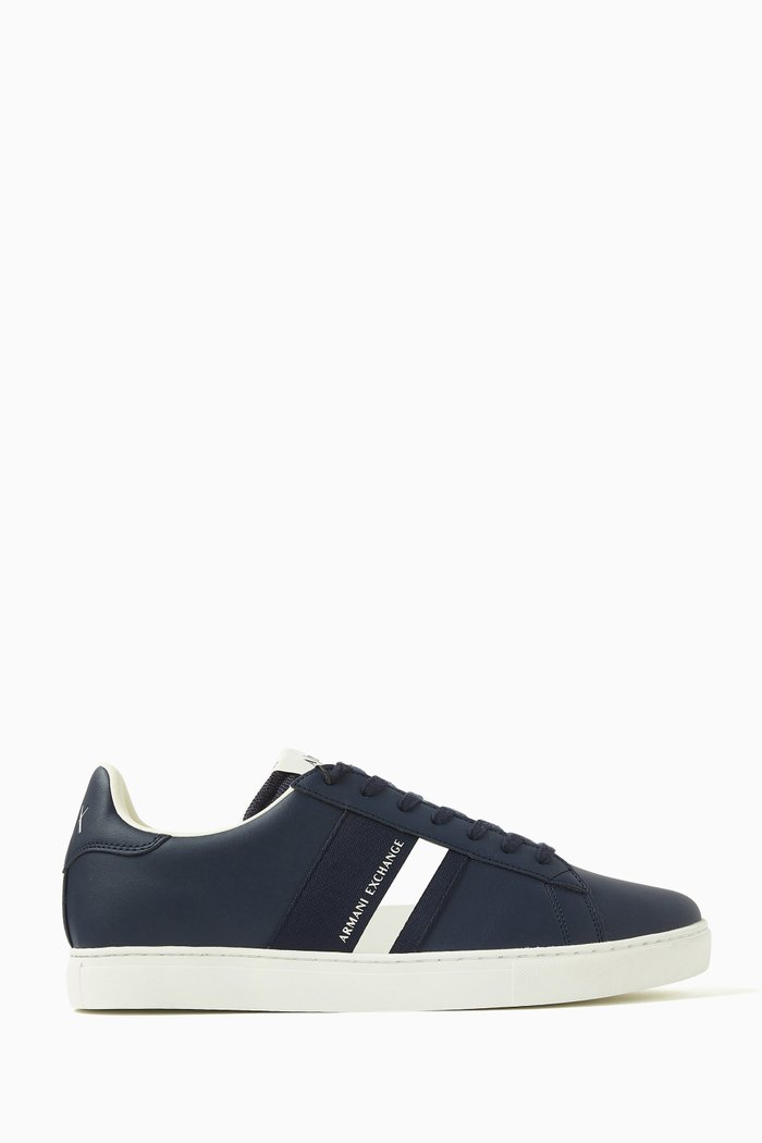 

Basics by Armani Logo Sneakers in Eco-leather, Blue