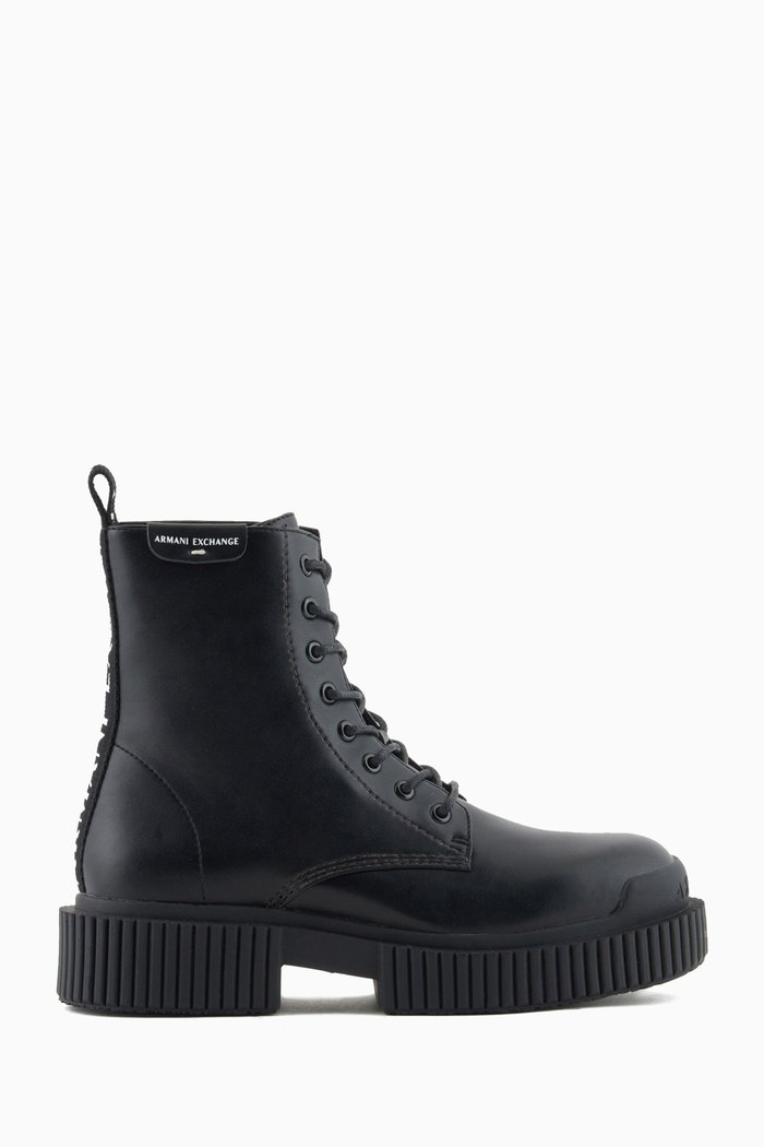 

Eddie Ankle Boot in Faux Leather, Black