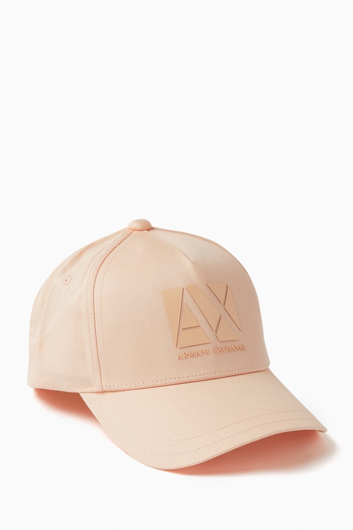 

AX Logo Baseball Cap in Cotton, Pink