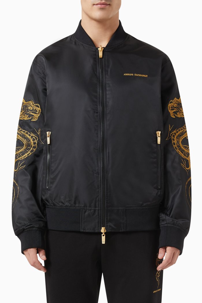 

Reversible Bomber Jacket in Polyamide, Black
