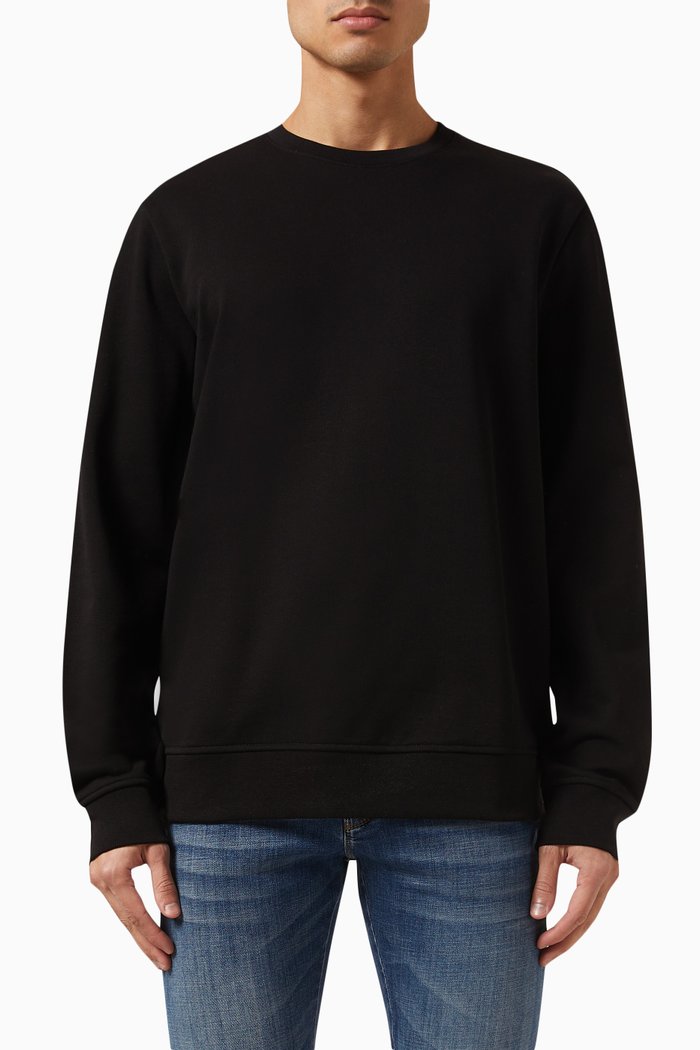 Dragon Embroidery Sweatshirt in Jersey, Black