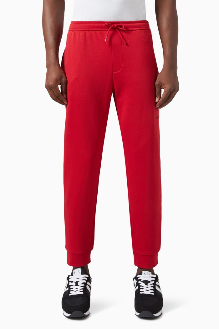 

Dragon Embroidery Sweatpants in Cotton Jersey, Red