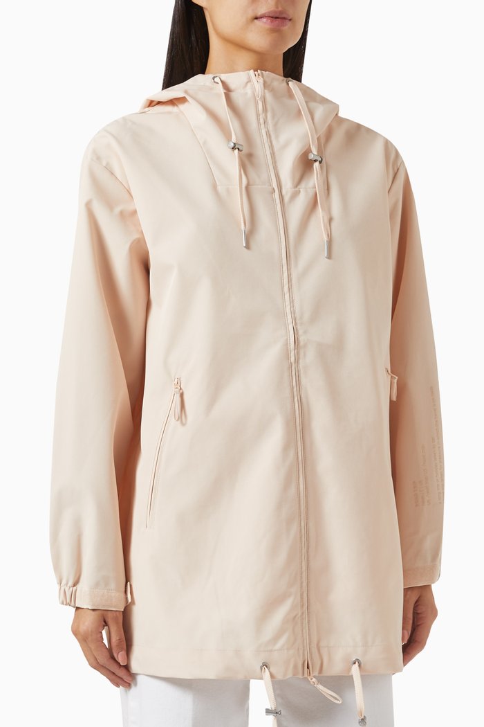 

Logo Long Jacket in Polyester, Pink