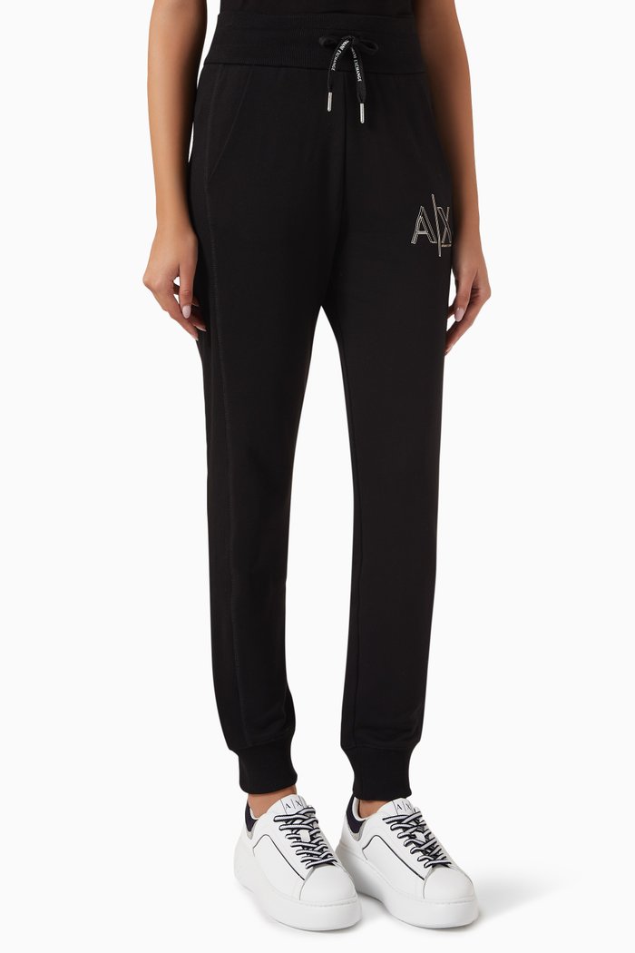 

AX Logo Sweatpants in Cotton, Black