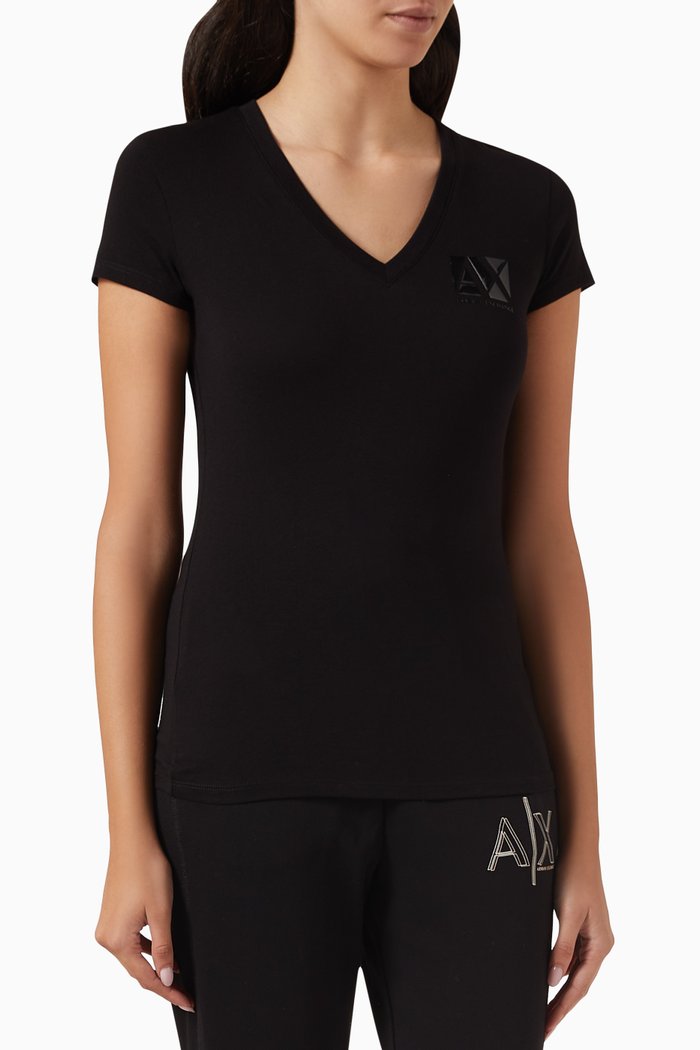 

Logo V-neck T-shirt, Black