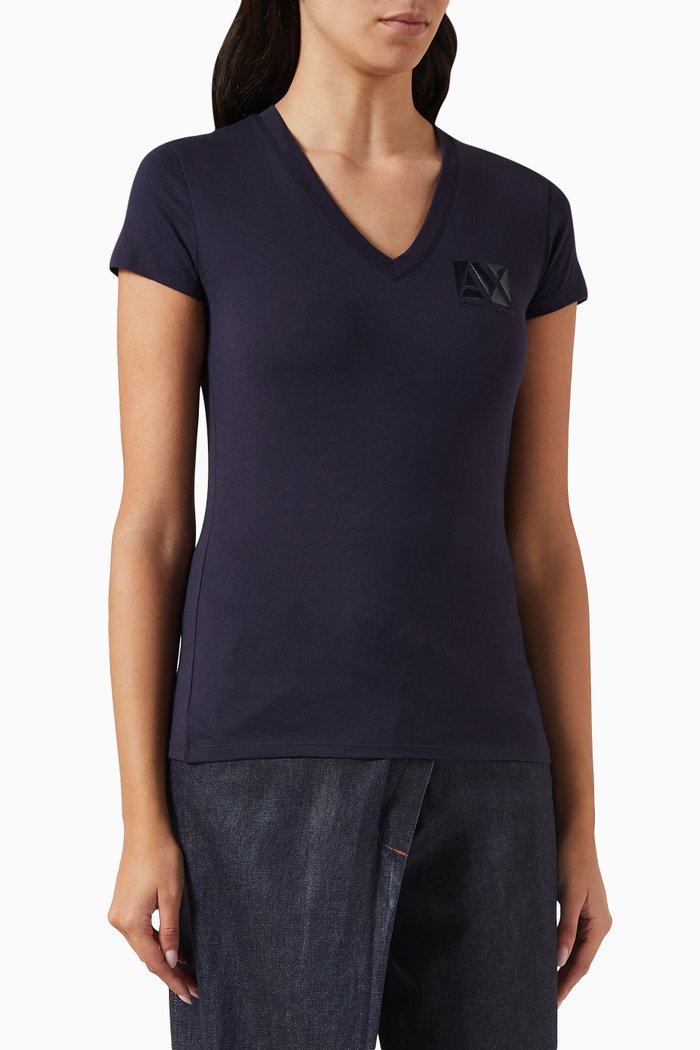 

Logo V-neck T-shirt, Blue