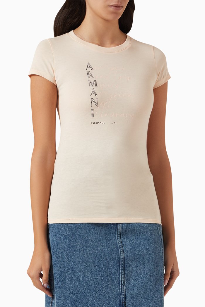 

Branded Logo T-shirt in Cotton-jersey, Pink