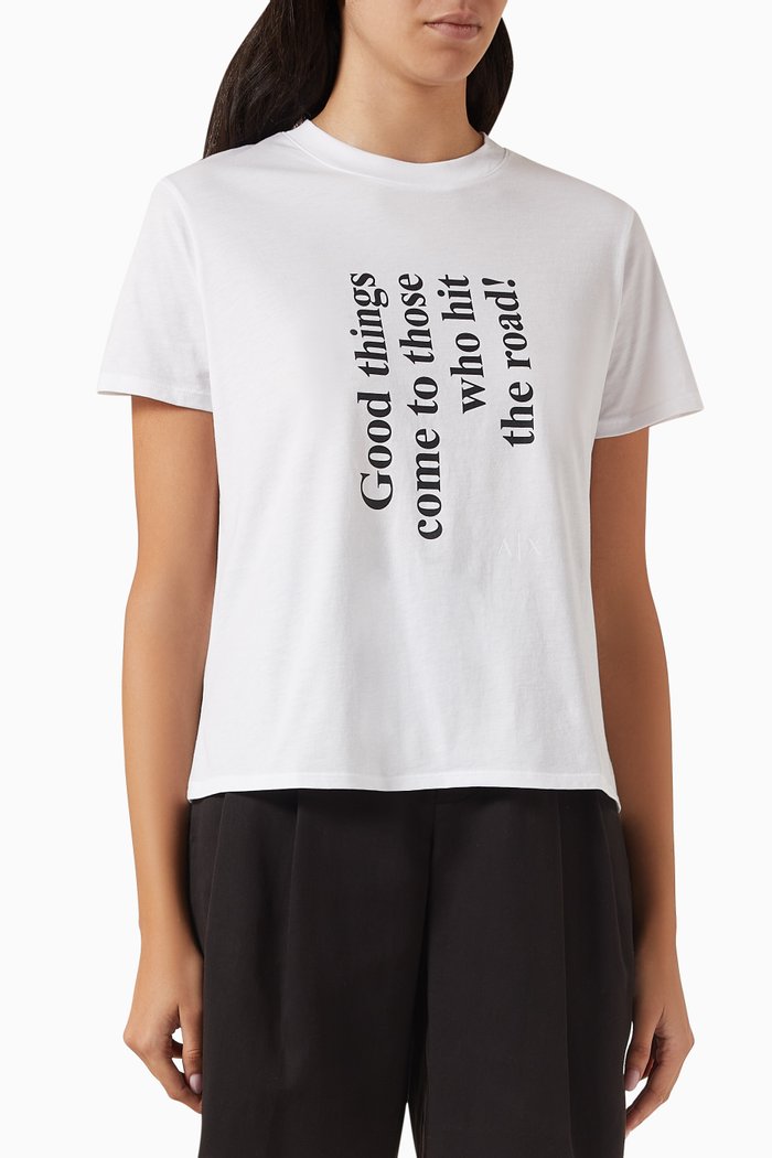 

Text-print T-shirt in Cotton-jersey, White