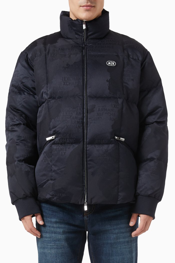 

Padded Zip-Up Jacket in Polyester, Blue