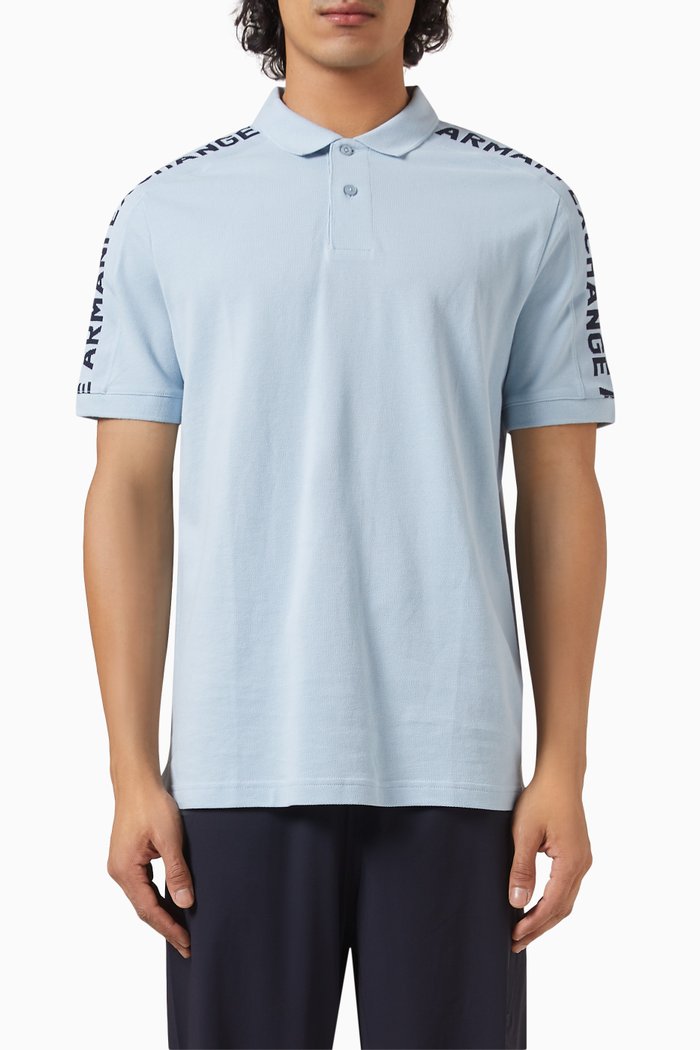 

Logo Polo Shirt in Cotton Piqué, Blue
