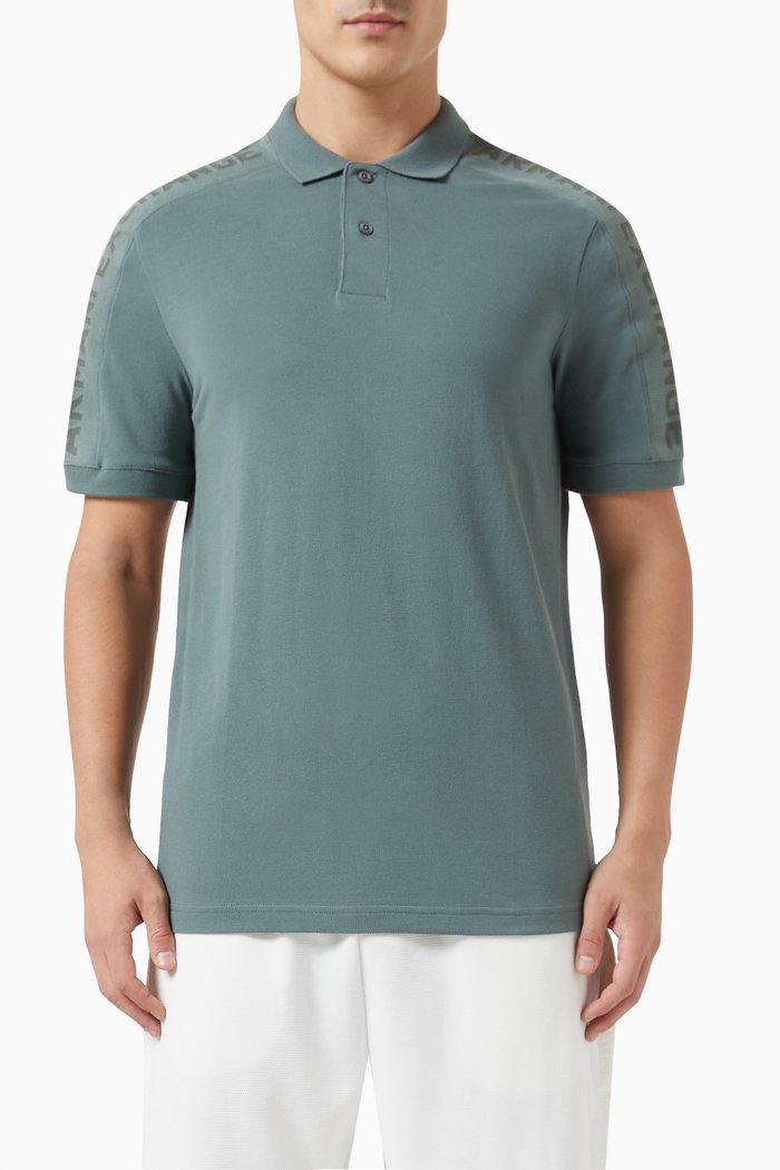

Logo Polo Shirt in Cotton Piqué, Green