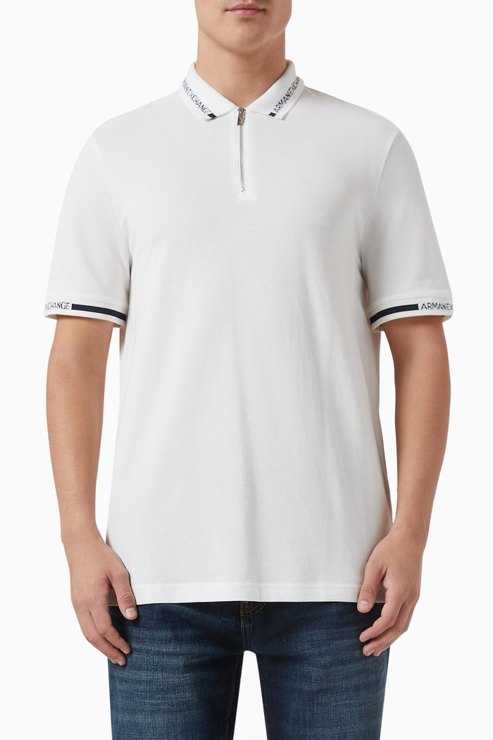 

Half-zip Polo Shirt in Cotton Piqué, Neutral