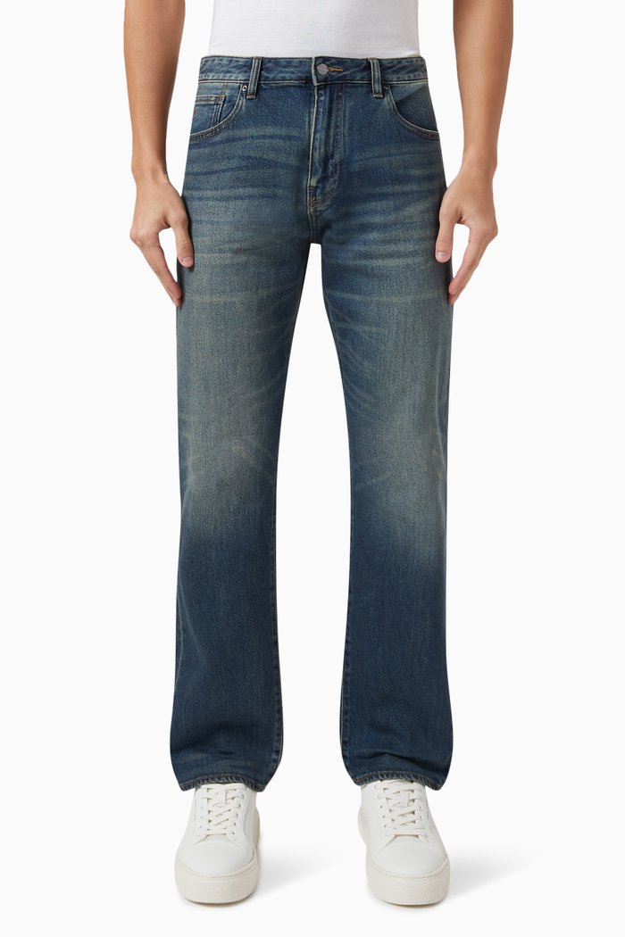 Straight-fit Jeans in Cotton Denim, Blue