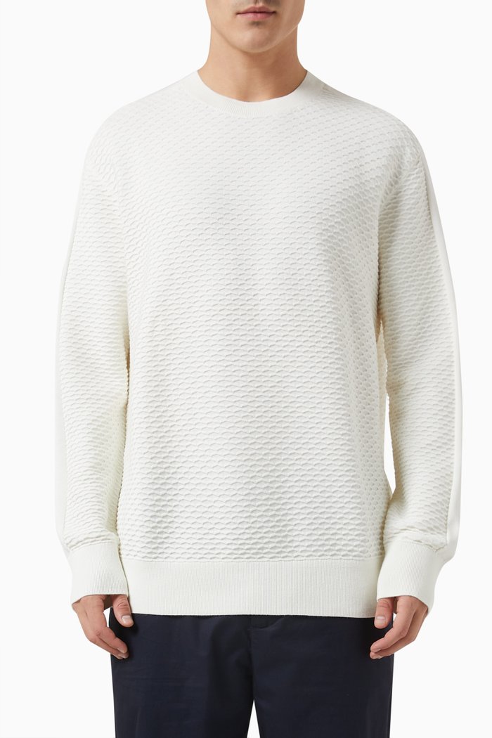 

Sweatshirt in Honeycomb Knit, Neutral