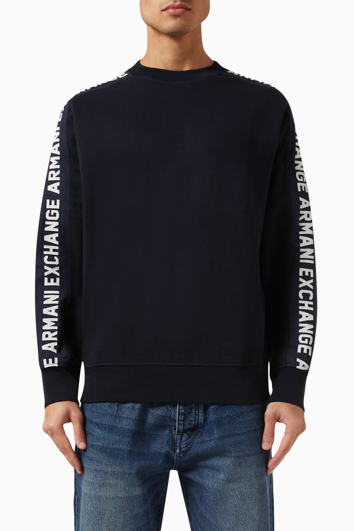 

Logo Sweatshirt in Piqué, Blue