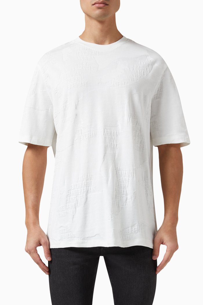 

All-over Logo T-Shirt in Cotton Jersey, Neutral
