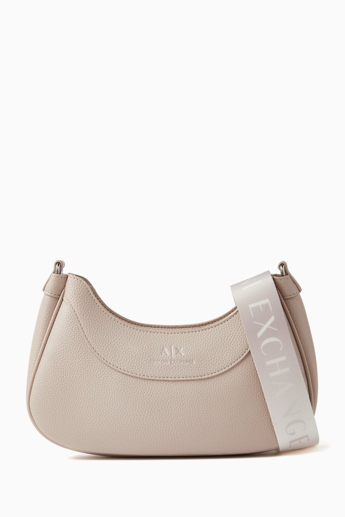 

Logo Crosbody Bag in Faux Leather, Neutral