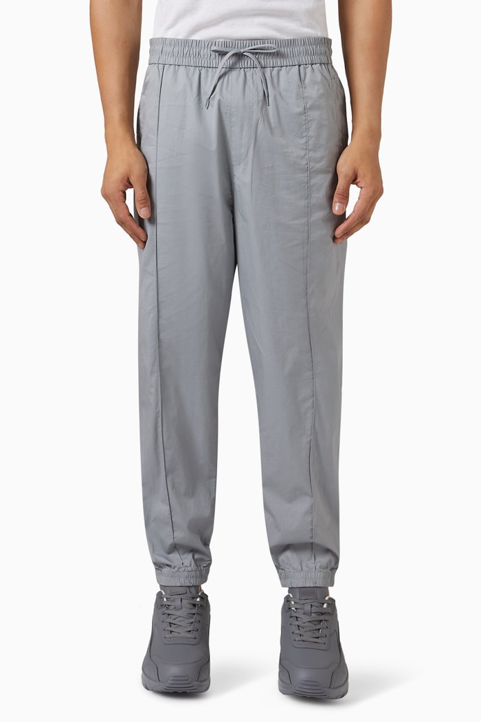 

Logo Jogger Trousers in Cotton, Grey
