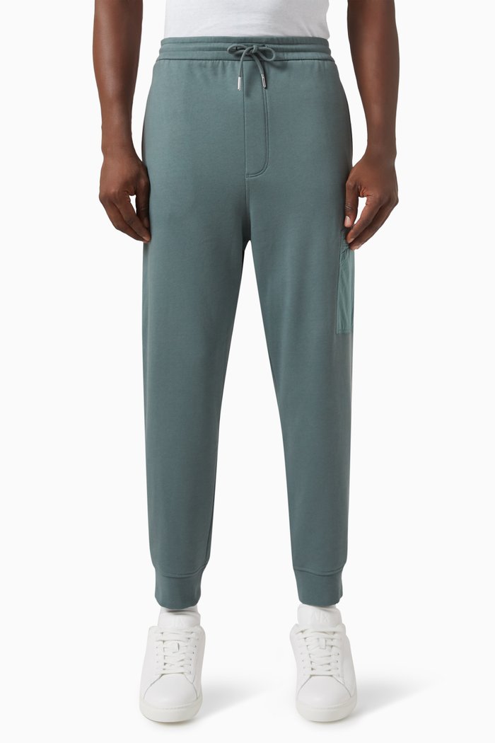 

Zip-pocket Sweatpants in Cotton, Green