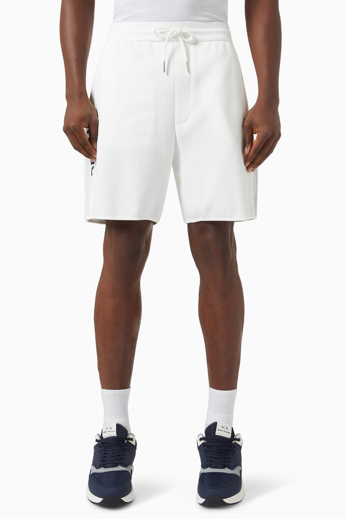 

Logo-tape Shorts in Cotton-blend, Neutral