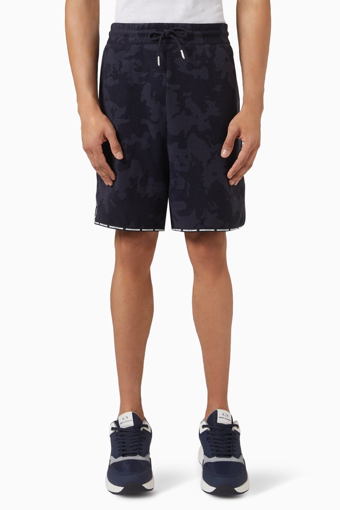 

Aqua Logo Shorts in Cotton-blend, Blue